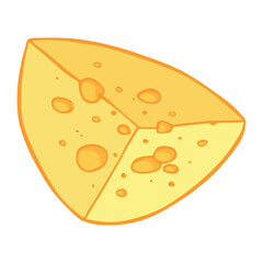 Hand drawn cheese parts and slices isolated on a white background. Cheese icon. Vector cheese clipart