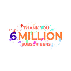 THANK YOU 6M FOLLOWERS CELEBRATION TEMPLATE DESIGN  VECTOR GOOD FOR SOCIAL MEDIA, CARD , POSTER