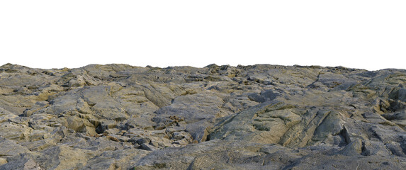 Rocks and sandy soils on a transparent background