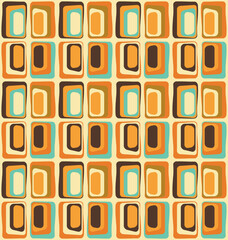 Seamless retro pattern, 1960s and 1970s style, mid-century modern - 522524445