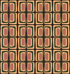Seamless retro pattern, 1960s and 1970s style, mid-century modern - 522524460