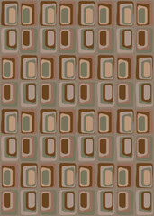 Seamless retro pattern, 1960s and 1970s style, mid-century modern - 522524464