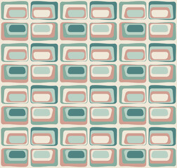 Seamless retro pattern, 1960s and 1970s style, mid-century modern - 522524474