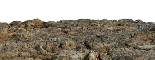 Rocks of various forms on a transparent background.