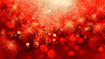 Red Abstract Wallpaper. Red Holiday glowing Abstract Defocused Background for Christmas and New Year