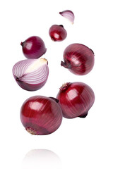 red onion isolated on white background