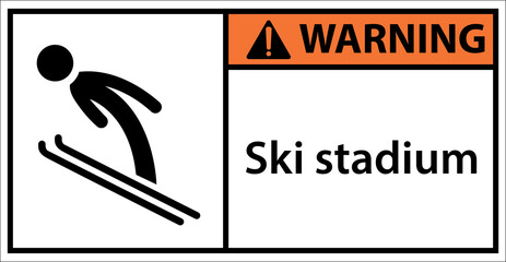 ski area,skiing sport,please be careful.sign warning