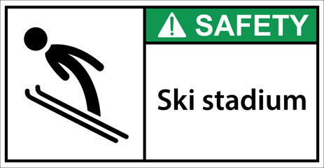 ski area,skiing sport,please be careful.sign safety