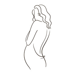 Pregnant woman silhouette, stylized  symbol.