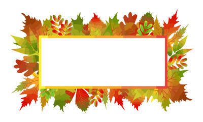 A text frame made of autumn leaves
