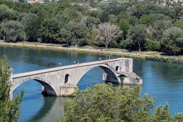 Fototapeta na wymiar Famous half Bridge Saint Benezet in Avignon, France