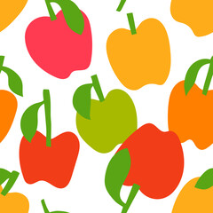 Apple abstract seamless pattern. Vector illustration. Simple background