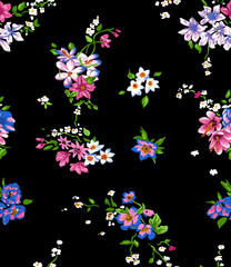 Seamless Floral Pattern in vector.Vector seamless pattern collection.Wild flowers, leaves, branches, candies repeat pattern design set.seamless floral pattern.Handmade. Wallpaper, fabric or design of 