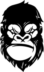 Illustration of monkey head. Design element for logo, label, sign. Vector illustration
