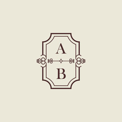 AB vintage initial monogram logo which is good for digital branding or print