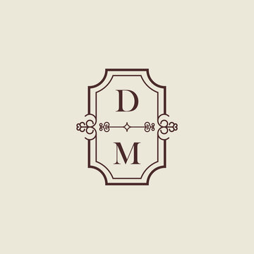 DM vintage initial monogram logo which is good for digital branding or print