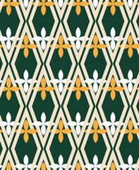 Fototapeta premium Diamond Geometric Stripes Florals Geometric Abstract Seamless Pattern Trendy Fashion Colors Perfect for Allover Fabric Print or Wrapping Paper