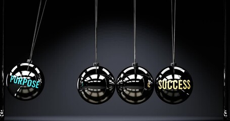 Purpose, success and win in business and life. Having a purpose brings energy and momentum to life, shakes things around and puts success in motion, which gives that energy back.