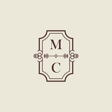 MC vintage initial monogram logo which is good for digital branding or print