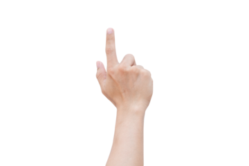 pointing finger isolated on white background with clipping path