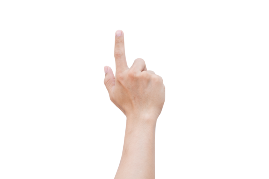 pointing finger isolated on white background with clipping path