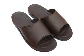 Brown sandals isolated on white background with clipping path.