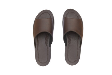 Brown sandals isolated on white background with clipping path.