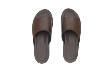 Brown sandals isolated on white background with clipping path.