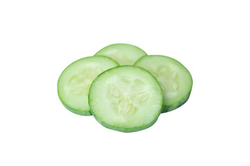 cucumber slice isolated on white background with clipping path