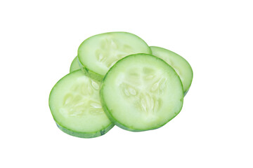 cucumber slice isolated on white background with clipping path