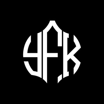 YFK letter logo. YFK best black background vector image. YFK Monogram logo design for entrepreneur and business.
