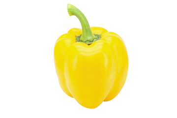 Yellow bell pepper or Sweet pepper or Capcicum isolated on white background with clipping path