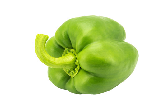 Green bell pepper or Sweet pepper or Capcicum isolated on white background with clipping path