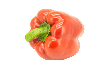 Red bell pepper or Sweet pepper or Capcicum isolated on white background with clipping path