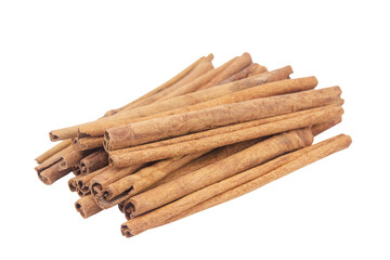 Cinnamon sticks isolated on white background with clipping path.