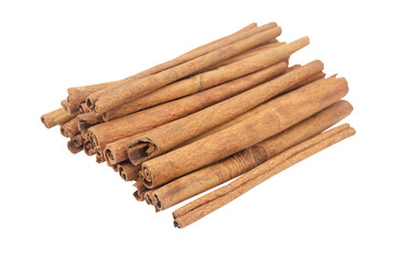 Cinnamon sticks isolated on white background with clipping path.