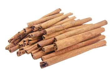 Cinnamon sticks isolated on white background with clipping path.