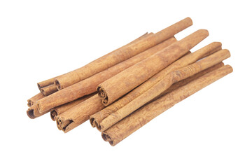 Cinnamon sticks isolated on white background with clipping path.