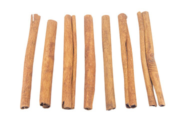 Cinnamon sticks isolated on white background with clipping path.