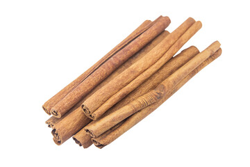 Cinnamon sticks isolated on white background with clipping path.