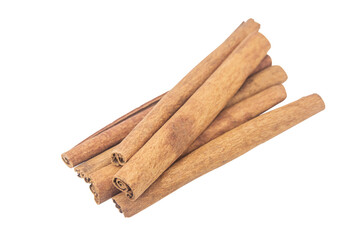 Cinnamon sticks isolated on white background with clipping path.