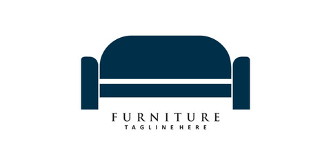 Minimalist furniture logo design with simple concept Premium Vector