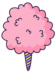 Sweet cotton candy cartoon icon