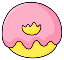 Pink Donut cartoon icon