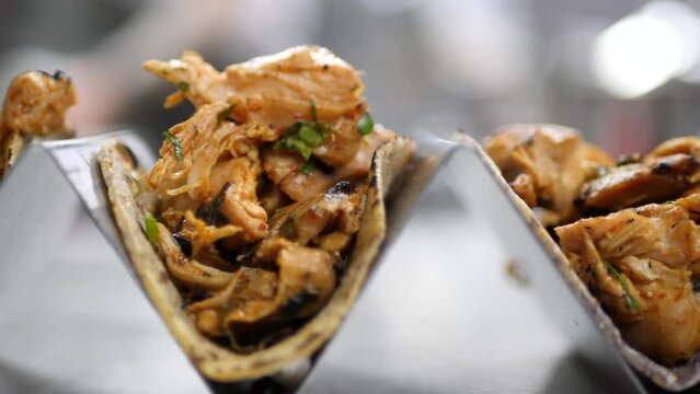 Tacos are ready to be served at a Mexican restaurant 