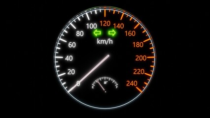 Fototapeta premium 3d rendering car blinker symbol on dashboard