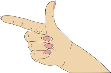 Woman's hand with pink manicure 