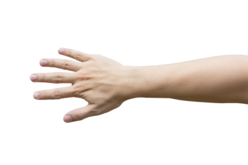 Man hand isolated on white background with clipping path