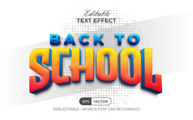 Back to school text effect style. Editable text effect.