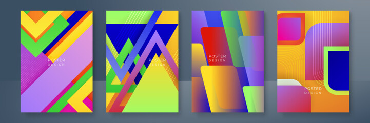 Colourful backgrounds set with modern abstract blurred color gradient patterns. Smooth templates collection for brochures, posters, banners, flyers and cards. Vector illustration.